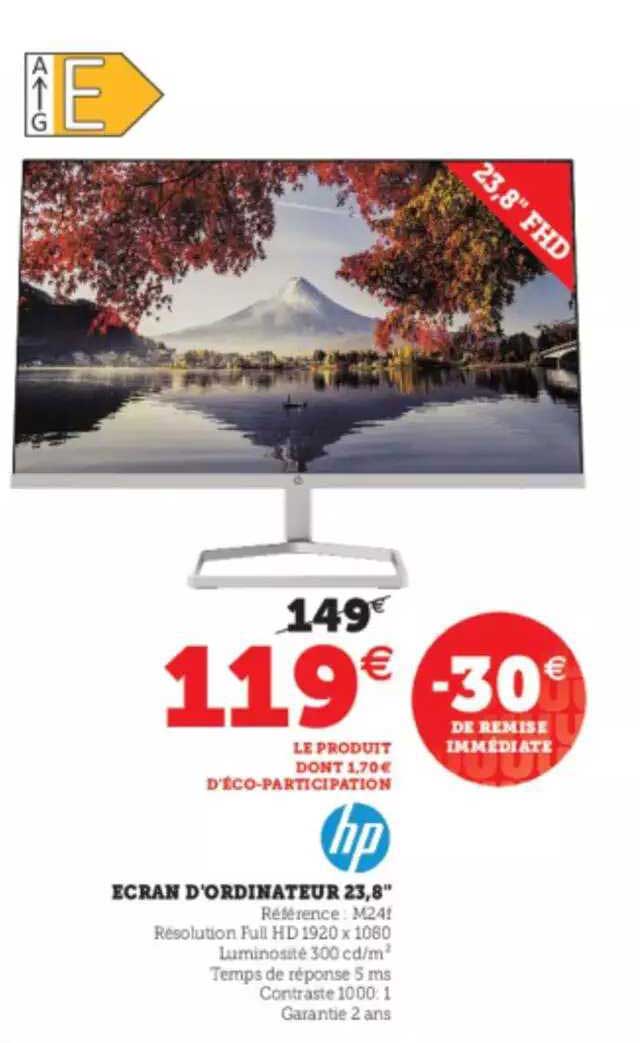 ecran d'ordinateur 23,8" hp