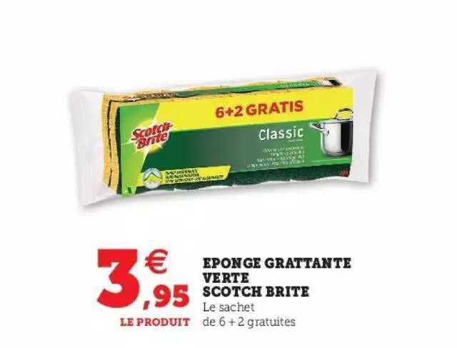 éponge grattante verte scotch brite