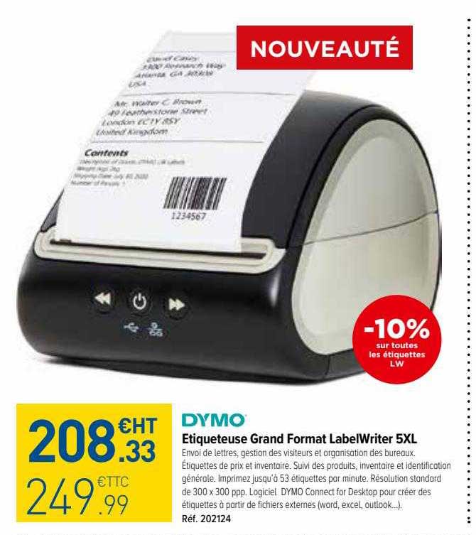 étiqueteuse grand format labelWriter 5xl dymo