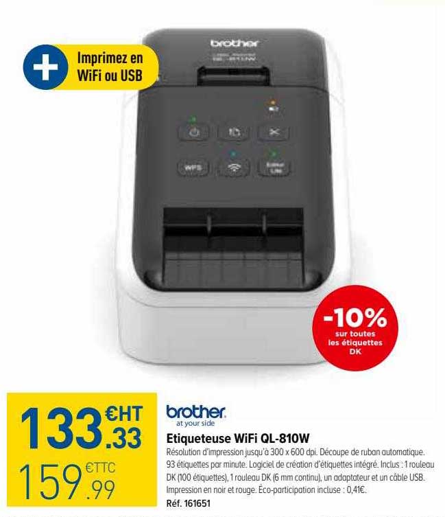 étiqueteuse WiFi ql-810w brother