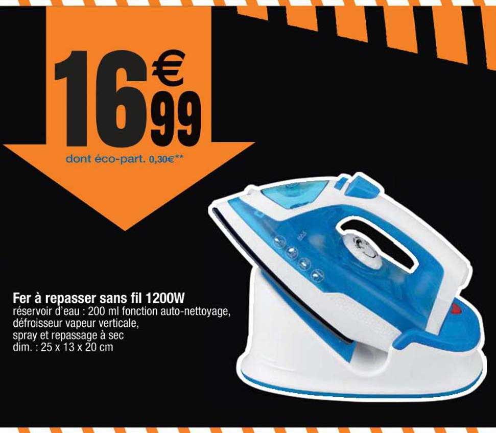 Fer à Repasser Sans Fil 1200w