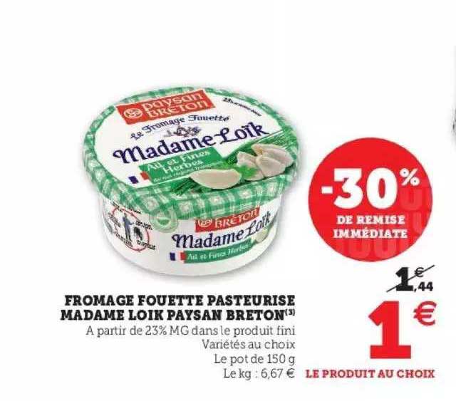 fromage fouetté pasteurisé madame loïk paysan breton