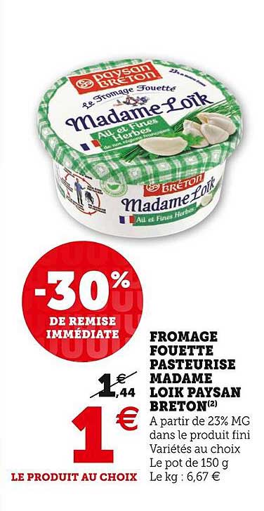 fromage fouetté pasteurisé madame loïk paysan breton