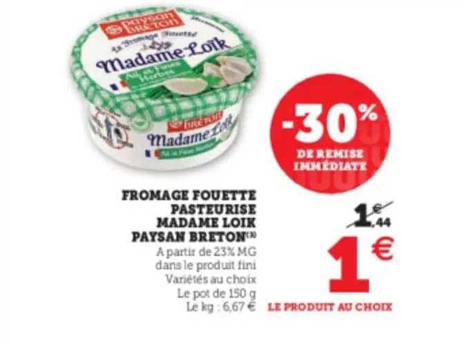 fromage fouette pasteurise madame loik paysan breton