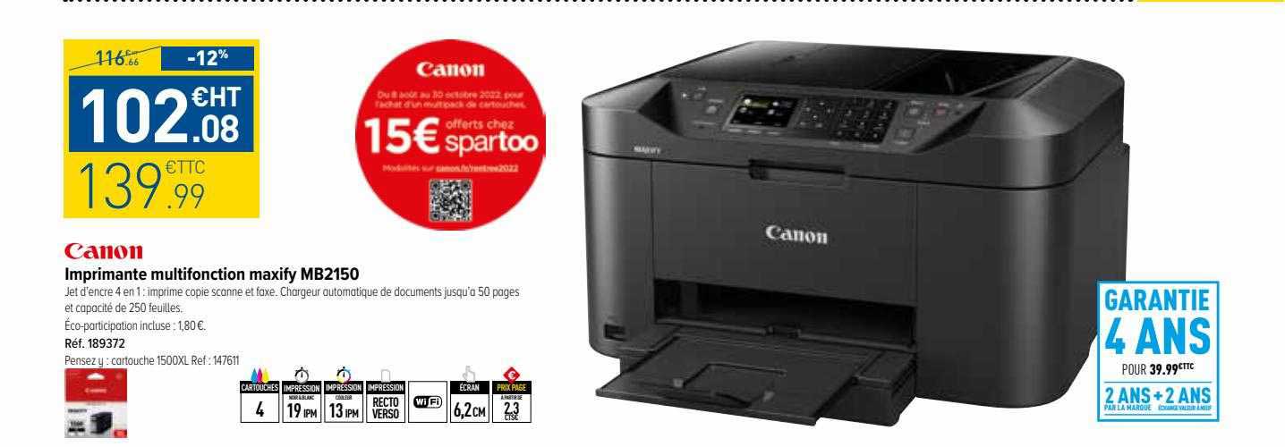 Imprimante Multifonction Maxify Mb2150 Canon