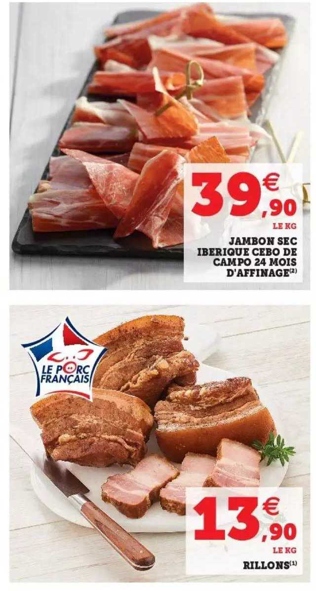 jambon sec ibérique cebo de campo 24 mois d'affinage ou rillons