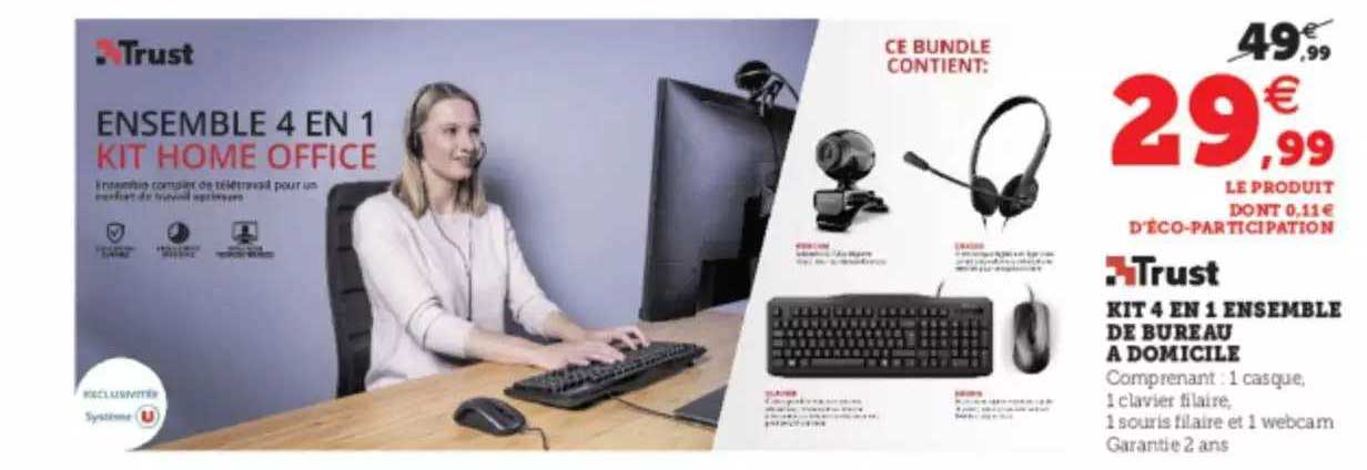 Kit En 4 En 1 Ensemble De Bureau à Domicile Trust