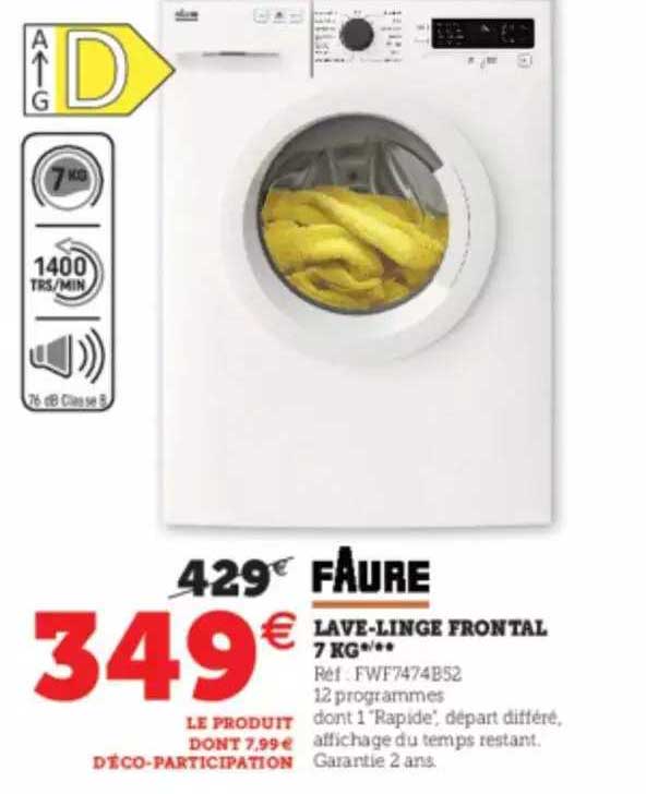 lave-linge frontal 7 kg faure