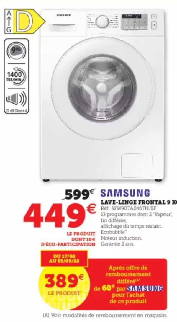 lave-linge frontal samsung