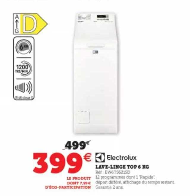 lave-linge top 6 kg electrolux