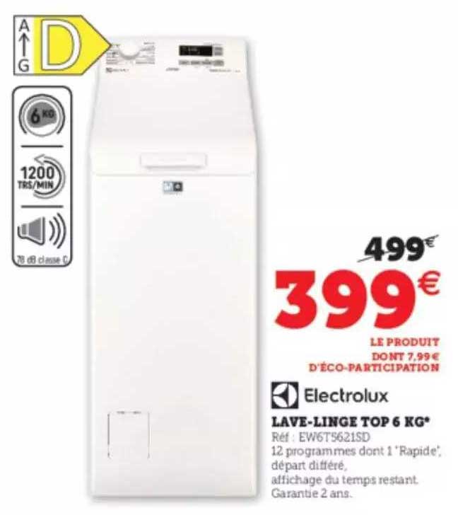 lave-linge top 6kg electrolux