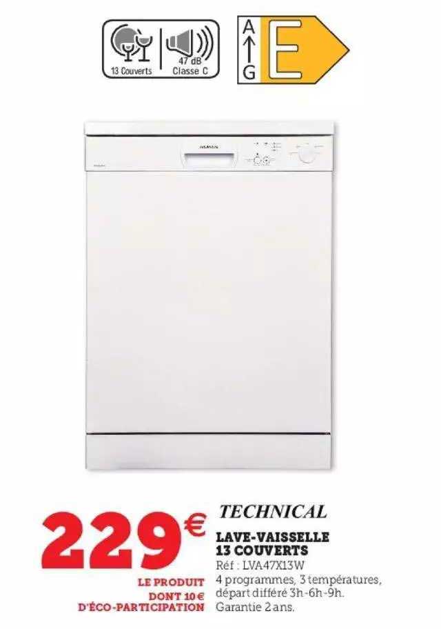 lave-vaisselle 13 couverts technical