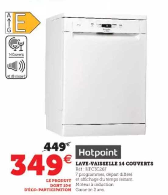 lave-vaisselle 14 couverts hotpoint