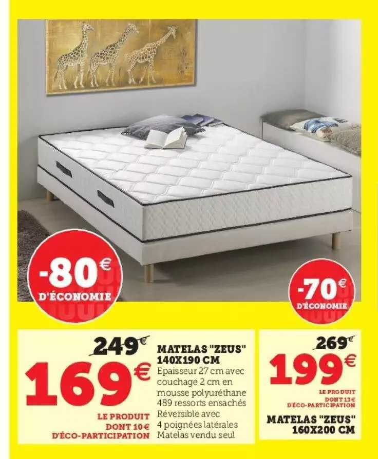 Matelas Zeus 140x190 Cm Ou 160x220cm