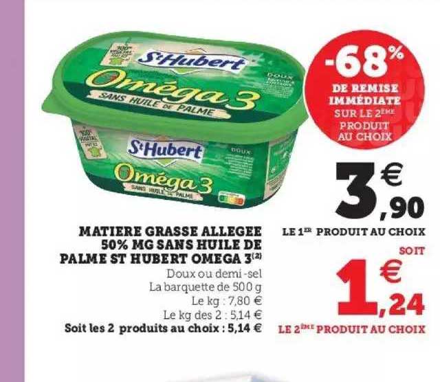 matière grasse allegée 50% mg sans huile de palme st hubert omega 3
