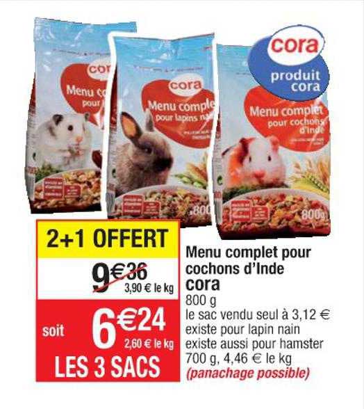 Menu Complet Pour Cochons D'inde Cora