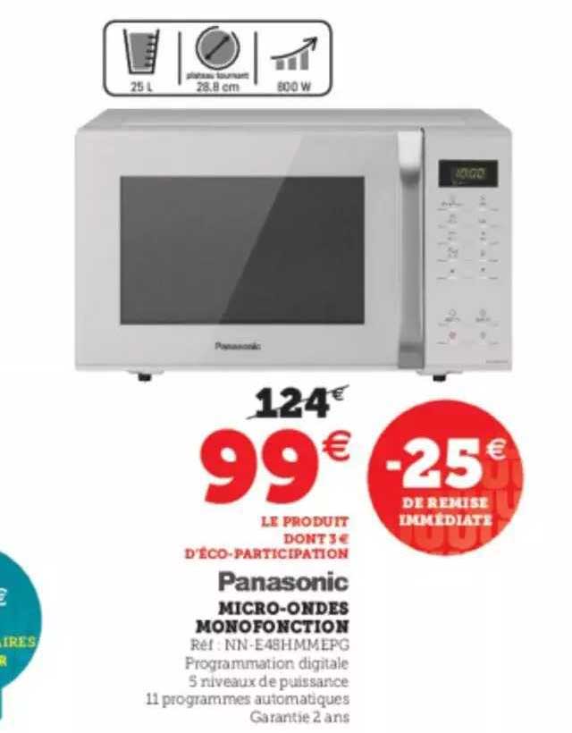 micro-ondes monofonction panasonic