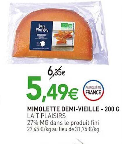 mimolette demi-vieille lait plaisirs