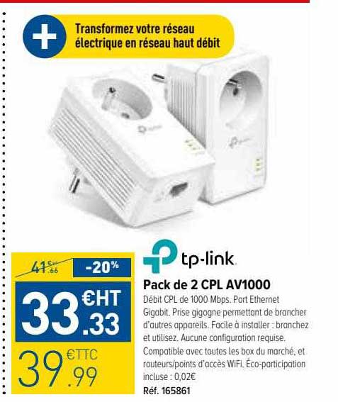 pack de 2 cpl av1000 tp-link
