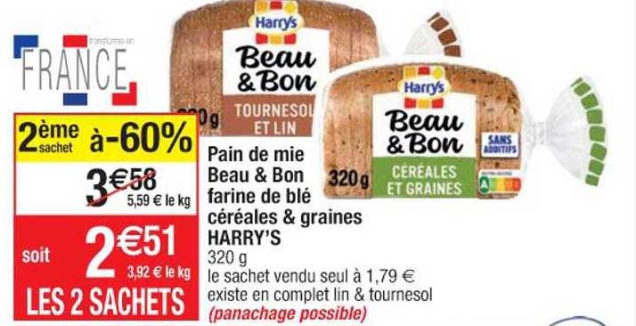 Pain De Mie Beau & Bon Farine De Blé Céréales & Graines Harry's