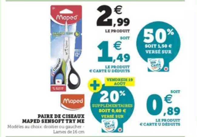 paire de ciseaux maped sensoft try me maped