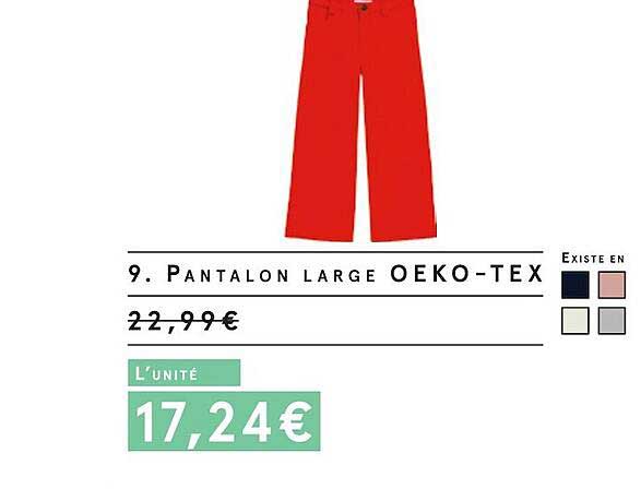 pantalon large oeko-tex