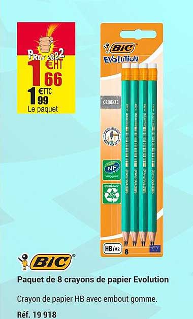 paquet de 8 crayons de papier evolution bic
