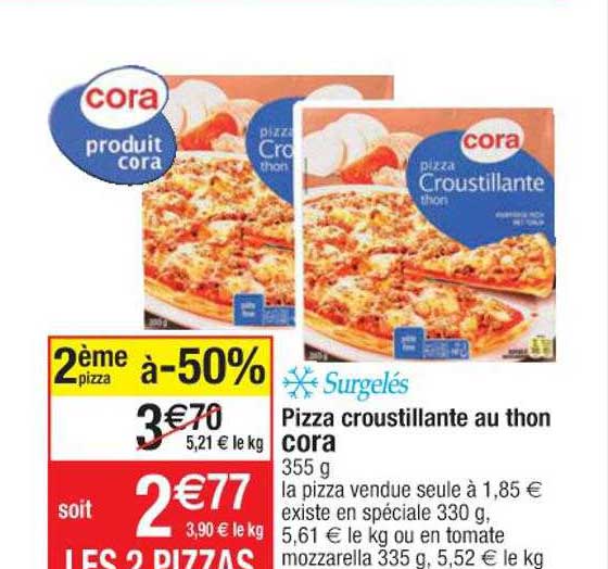pizza croustillante au thon cora