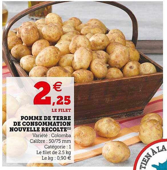 pomme de terre de consommation nouvelle récolte