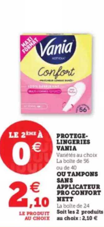 protege lingeries vania ou tampons sans applicateur pro confort nett
