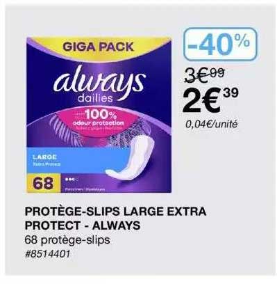 protège-slips large extra protect-always