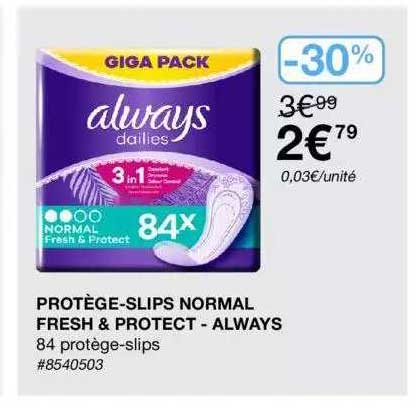 protège-slips normal fresh & protect - always