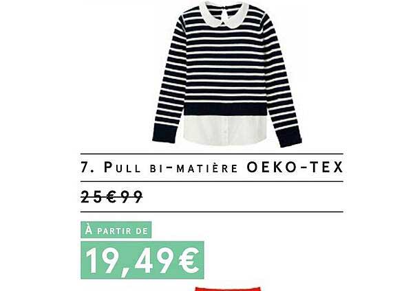 pull bi-matière oeko-tex