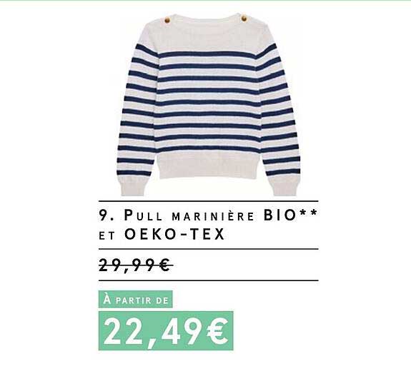 pull marinière bio et oeko-tex