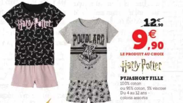 pyjashort fille harry potter