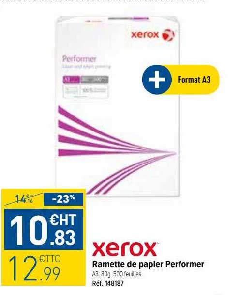 ramette de papier performer xerox