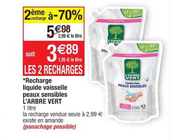 recharge liquide vaisselle peaux sensibles l'arbre vert