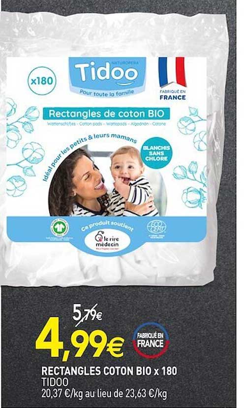 rectangles coton bio tidoo