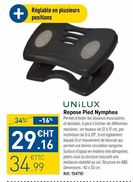 repose pied nymphea unilux