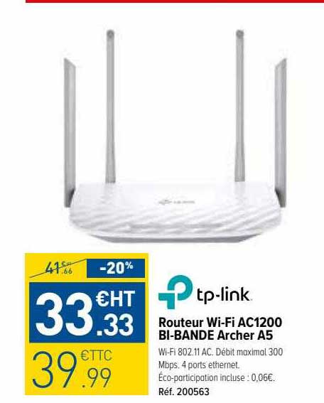 routeur wi-fi ac1200 bi-bande archer a5