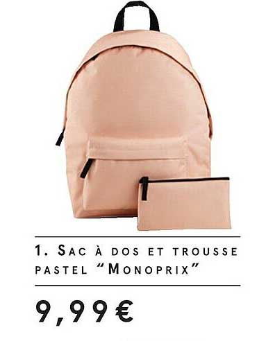 Sac à Dos Et Trousse Pastel Monoprix