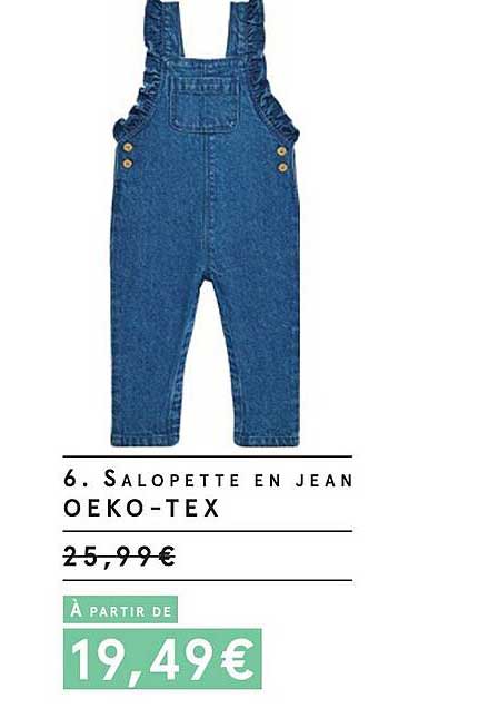 salopette en jean oeko-tex