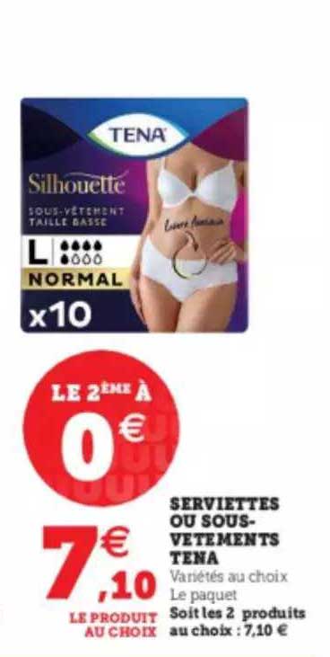 serviettes ou sous vetements tena