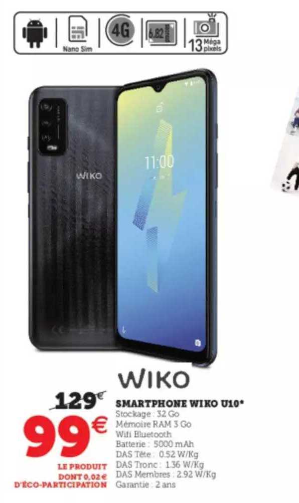 smarthphone wiko u10 wiko