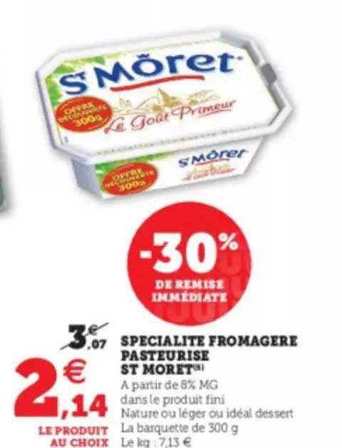 specialité fromagere pasteurise st moret