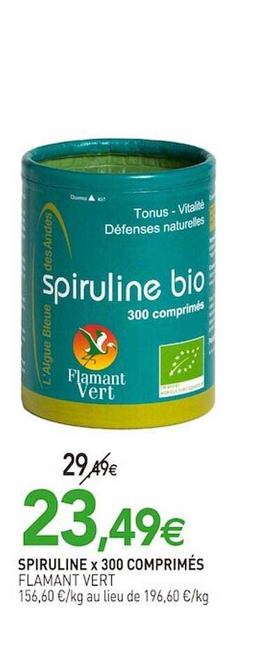 spiruline x 300 comprimés flamant vert