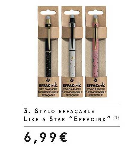 stylo effaçable like a star effacink