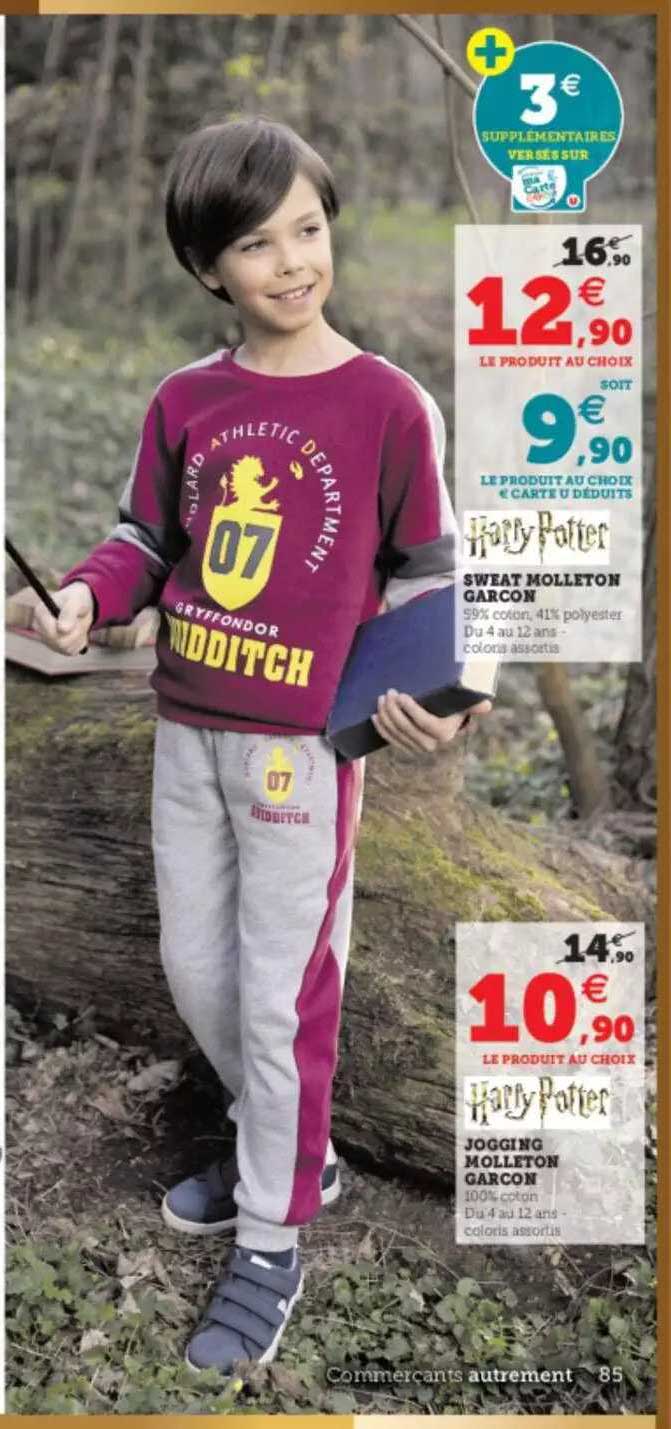 sweat molleton garçon harry potter ou jogging molleton garçon