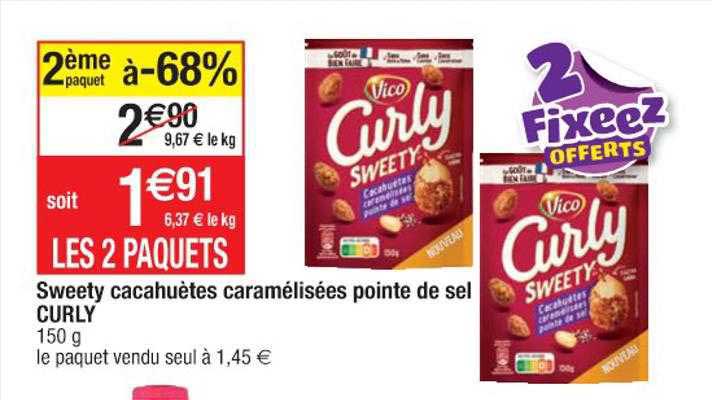 sweety cacahuètes caramélisées pointe de sel curly