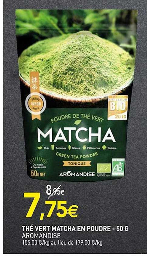 thé vert matcha en poudre